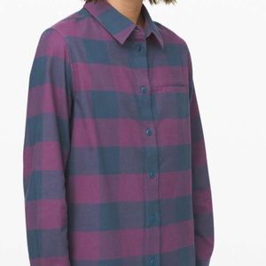 Purple lululemon dark purple flannel; 6
